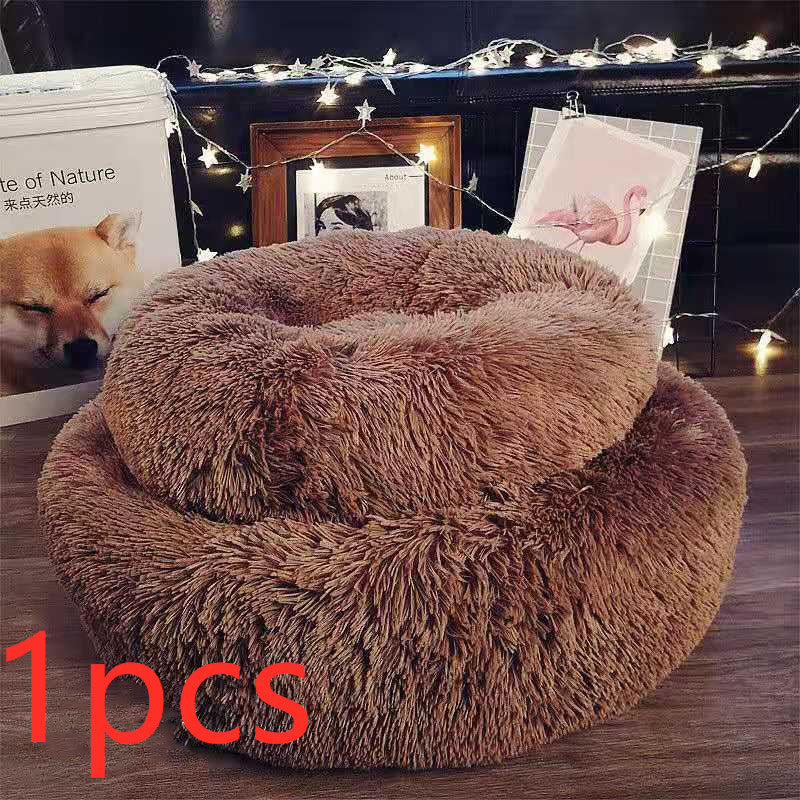 Small Pet Round Plush Dog Bed