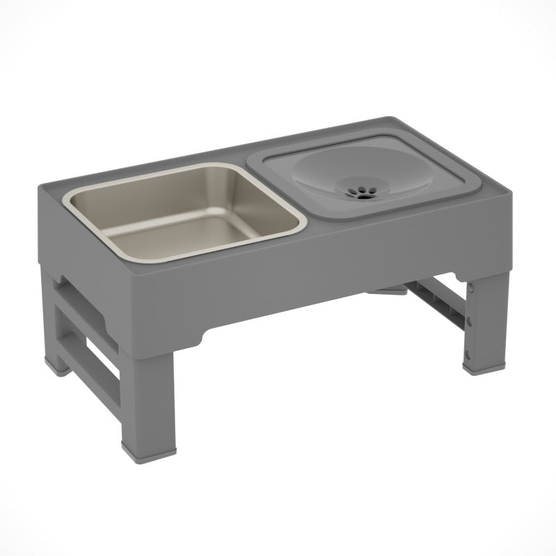 Adjustable Elevated Dog Double Bowls