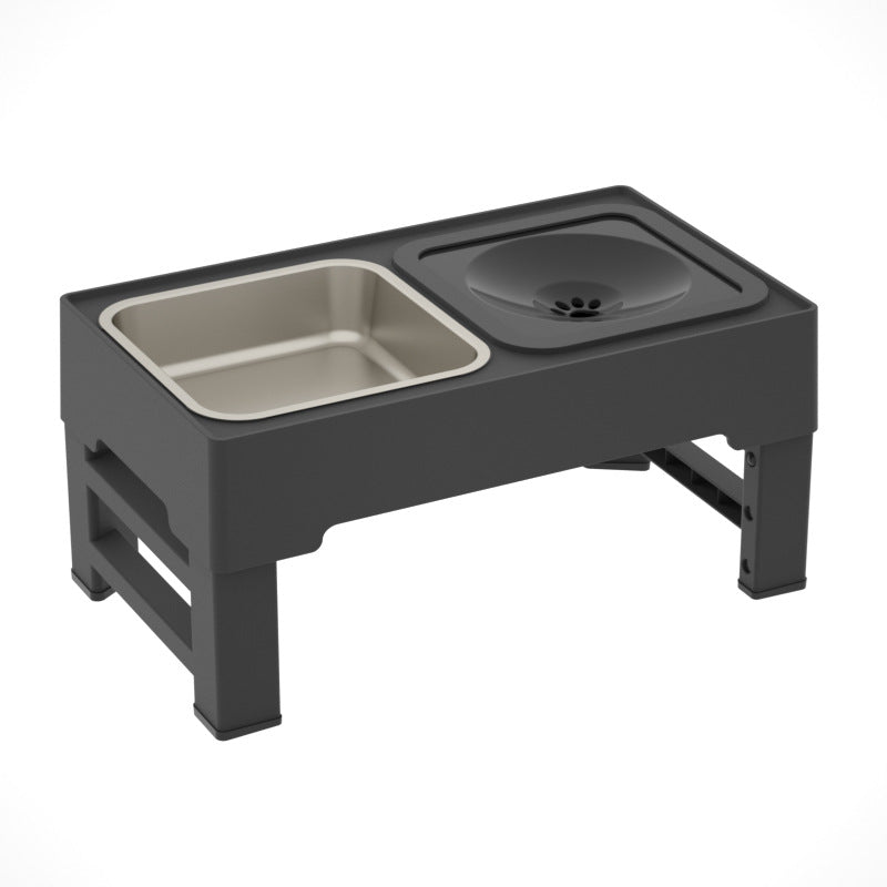 Adjustable Elevated Dog Double Bowls