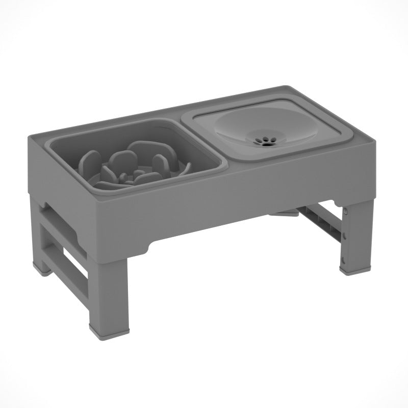 Adjustable Elevated Dog Double Bowls