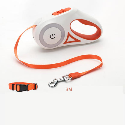 Retractable Dog Leash with Spotlight & Collar