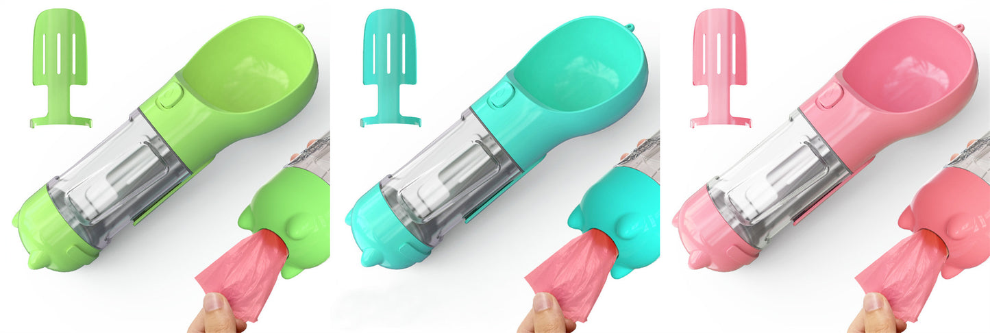 3-in-1 Portable Dog Water Bottle with Feeder