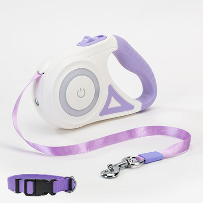 Retractable Dog Leash with Spotlight & Collar