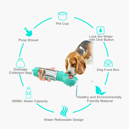 3-in-1 Portable Dog Water Bottle with Feeder